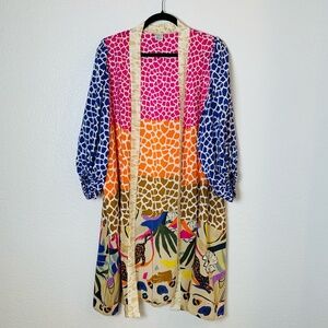 Brooke Webb for Anna & Ava Kimono One Size Long Line Boho Multicolor Leopard